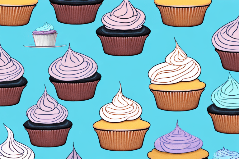 A cupcake with two different types of frosting
