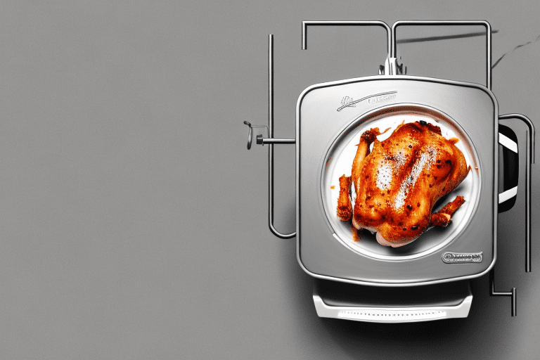 A costco rotisserie chicken in a pan being heated on a stove