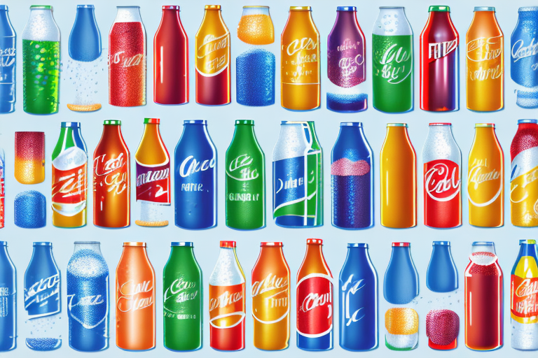 A variety of fizzy drinks in a variety of colors