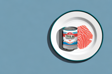 A plate with a can of tuna on it