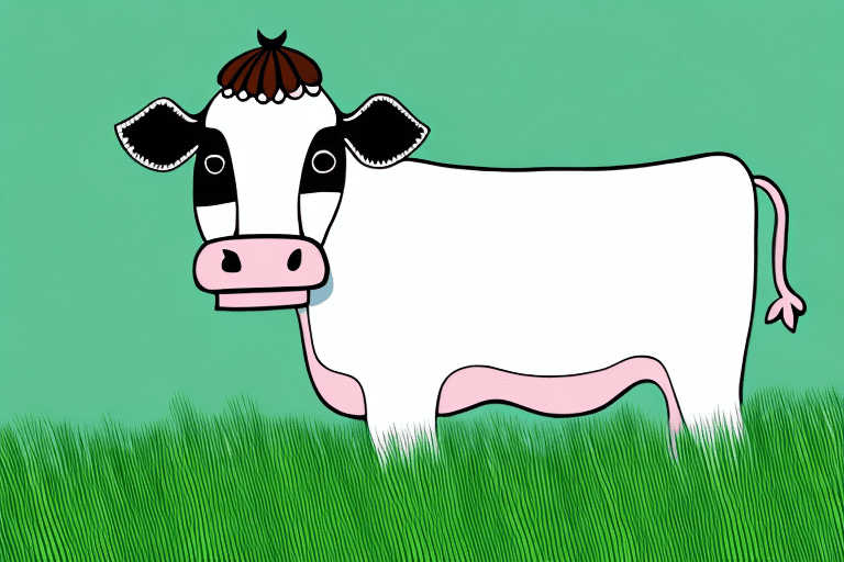 A cow in a grassy field