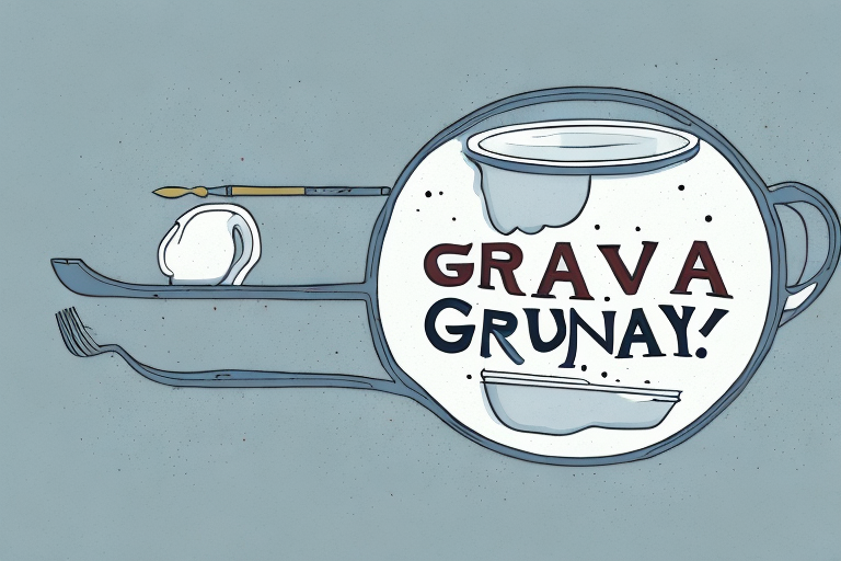A gravy boat filled with a creamy