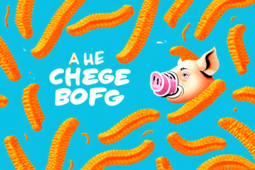 A bag of cheetos with a pig snout poking out