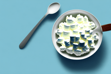 A bowl of cottage cheese with a spoon