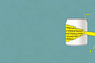 A can of corn with a spoon sticking out of it