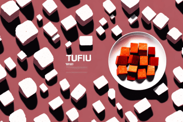 A bowl of red-colored tofu cubes