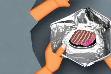 A steak in a foil packet in an oven