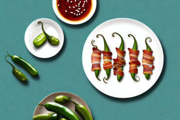 A plate of bacon-wrapped jalapenos with a side of dipping sauce