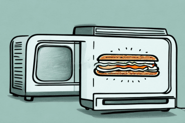 A subway sandwich heating up in a toaster oven