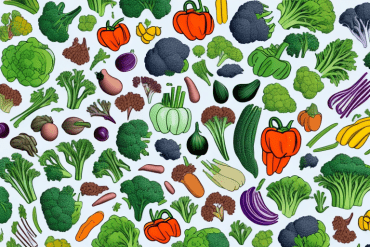 A variety of colorful vegetables growing in a garden