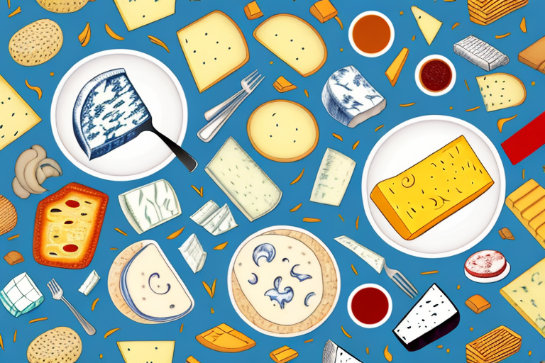 A plate of food featuring a variety of cheeses as substitutes for colby jack cheese
