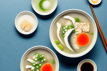 A bowl of miso soup with a variety of ingredients as a hondashi alternative