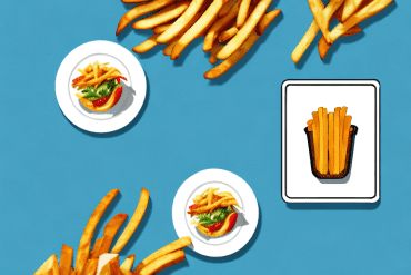 An air fryer with a plate of fries inside