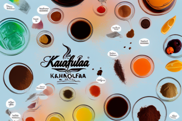 A colorful array of ingredients used to make non-alcoholic kahlua recipes