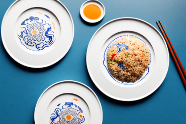 Two plates of fried rice