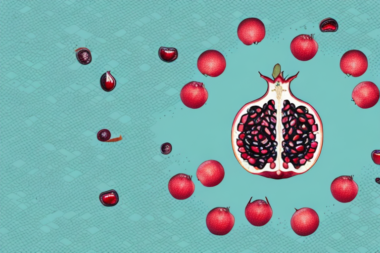 A pomegranate cut in half