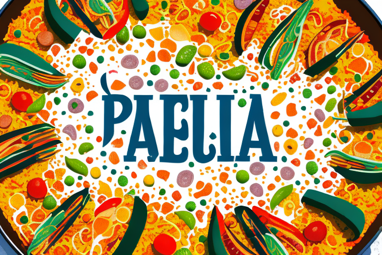 A colorful paella dish filled with vegetables