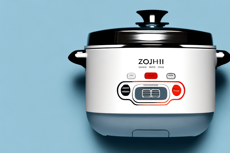 A zojirushi rice cooker with a timer display