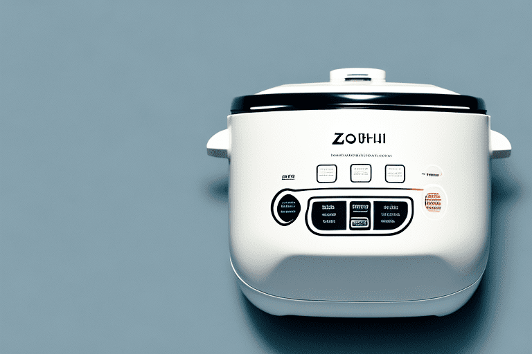 A zojirushi rice cooker with a timer on the front