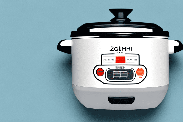 A zojirushi rice cooker with a timer set to the keep-warm function