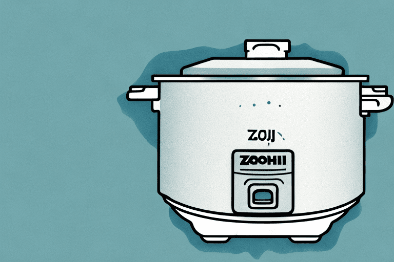 A zojirushi rice cooker with a steaming bowl of rice inside