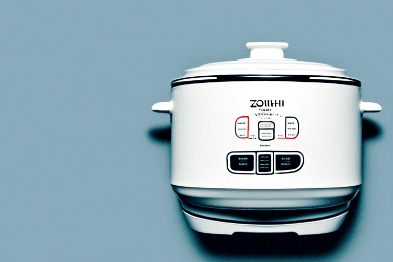 A zojirushi rice cooker with a steaming tray