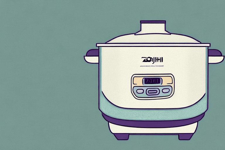 A zojirushi rice cooker with a bowl of cooked brown jasmine rice