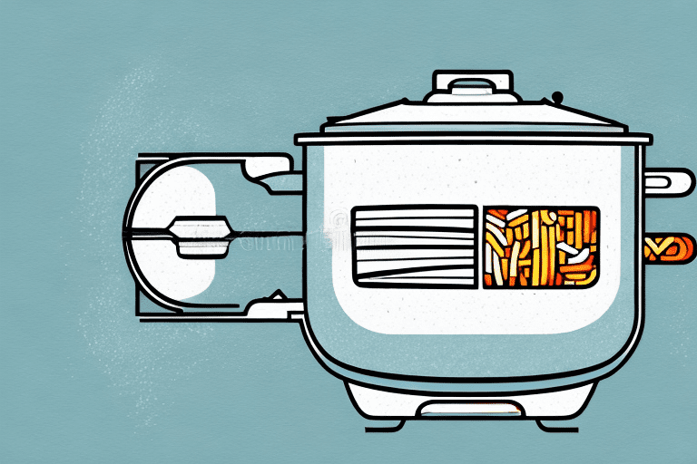 A zojirushi rice cooker with a paella dish inside