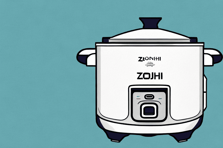 A zojirushi rice cooker with a pot of cooked rice with coconut milk