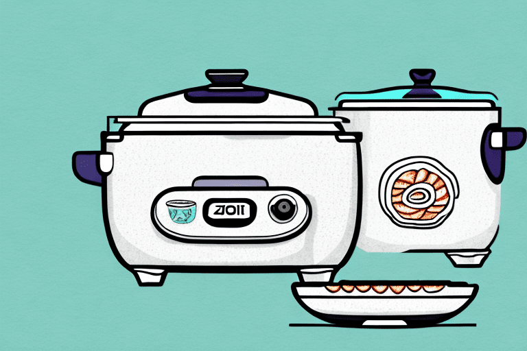 A zojirushi rice cooker with a bowl of sushi gaba sweet rice inside