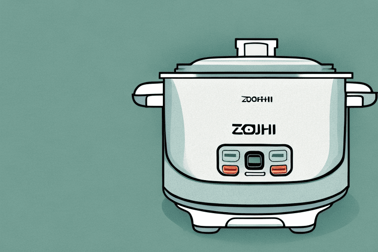 A zojirushi rice cooker with a bowl of cooked rice