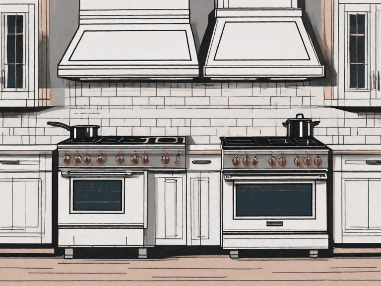 An induction range and a gas range side by side