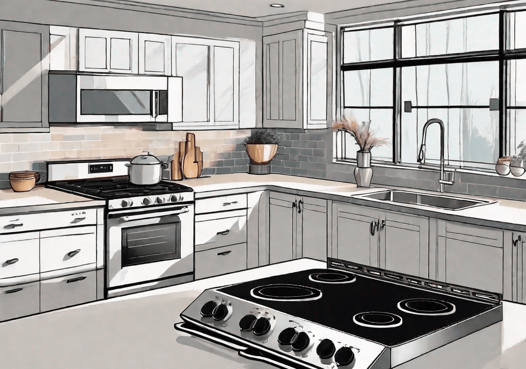 A gas range and a glass top electric stove side by side