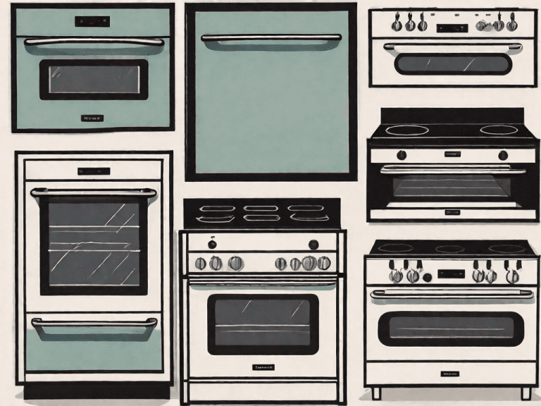 A double wall oven electric side by side with a single electric range