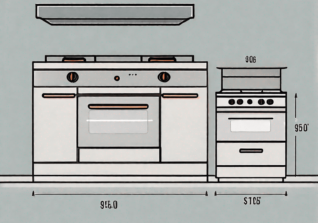A 27-inch double wall oven electric and a 30-inch single electric range side by side