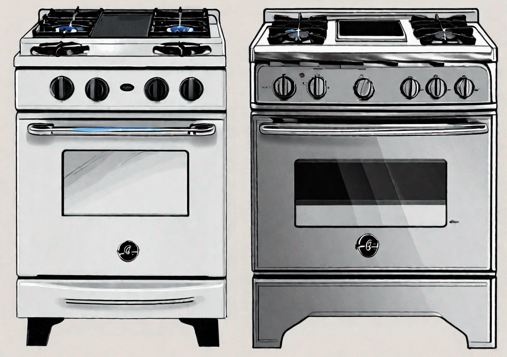 Two different types of stoves side by side