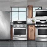 A samsung smooth top stove and an lg glass top stove side by side