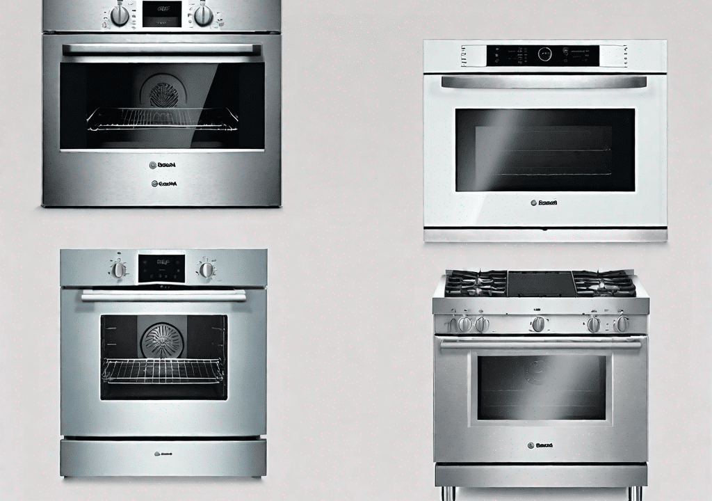 A bosch steam oven and a thermador steam oven side by side