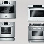 A bosch steam oven and a thermador steam oven side by side