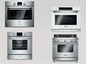 A bosch steam oven and a thermador steam oven side by side