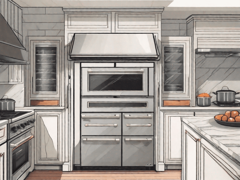 A double wall oven and a double oven range side by side