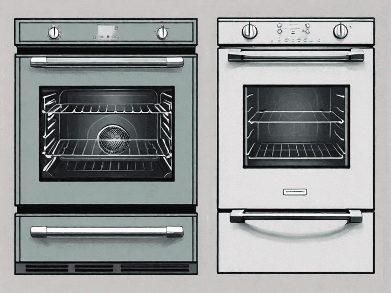 A double gas wall oven on one side and a 48-inch double oven range on the other