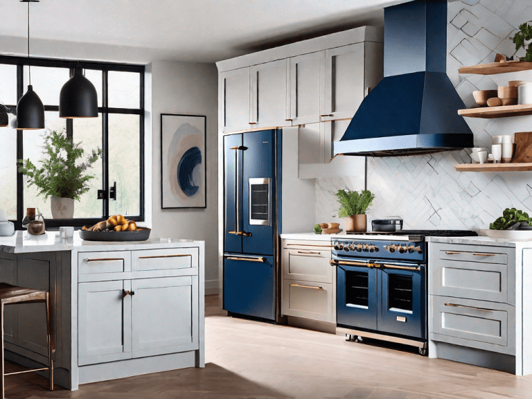 A bluestar range and a capital range side by side in a modern kitchen setting