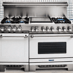 A bluestar gas range and a capital cooking range side by side