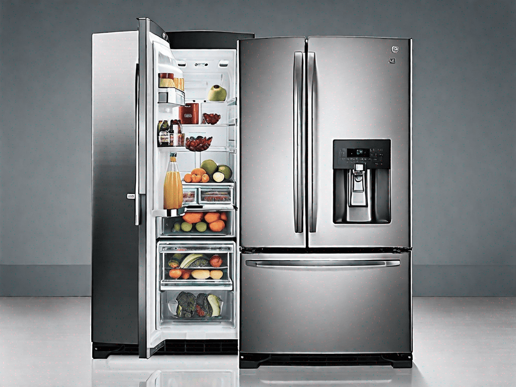 The ge cafe french door refrigerator and the lg refrigerator side by side