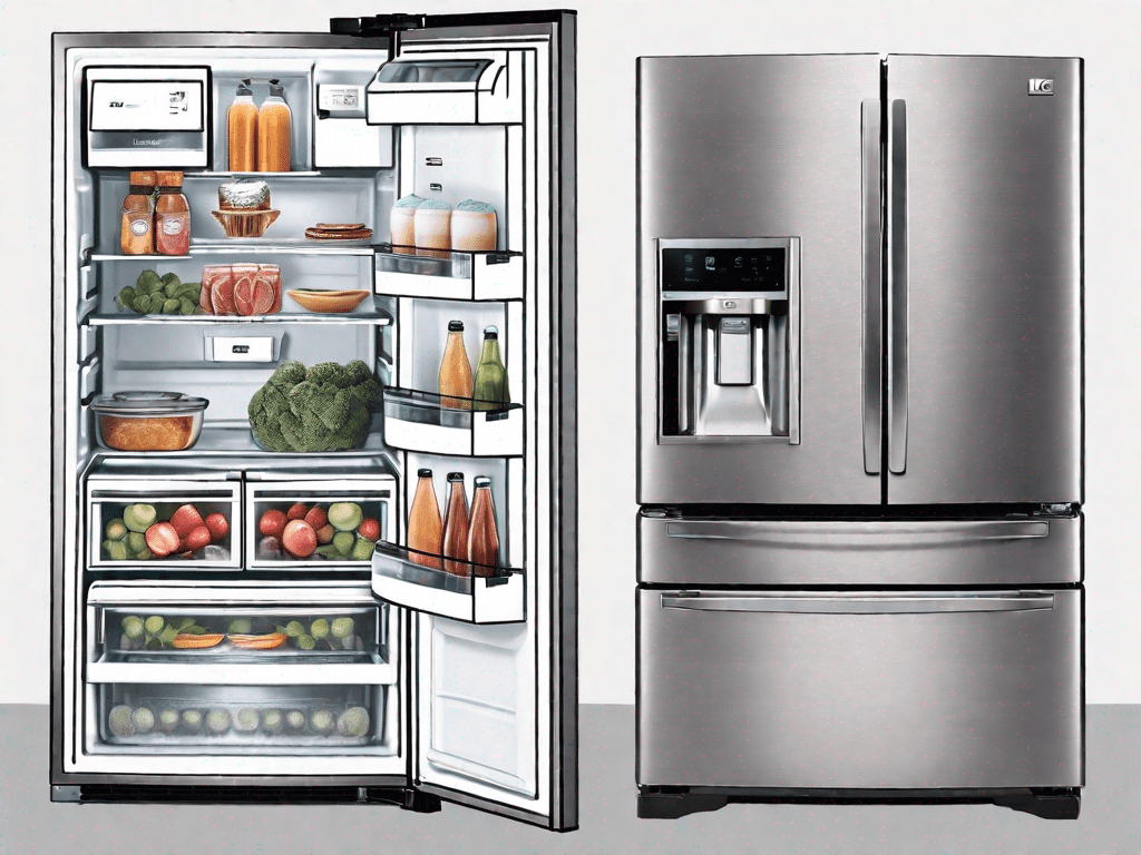 The cafe series french door refrigerator and the lg smart fridge side by side