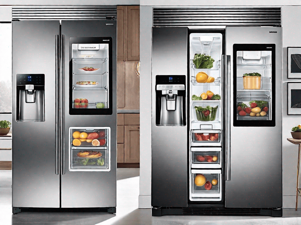 The samsung family hub french door refrigerator and the lg instaview door-in-door side by side