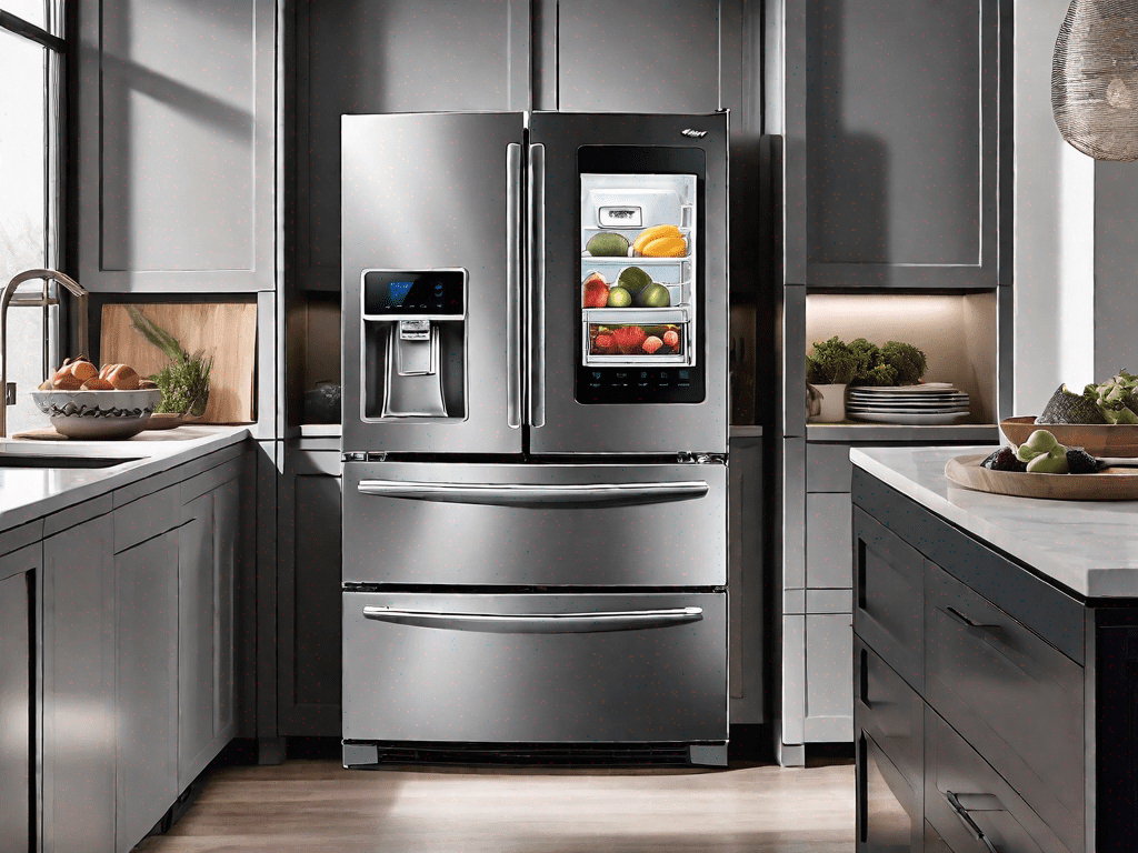 Two modern refrigerators side by side