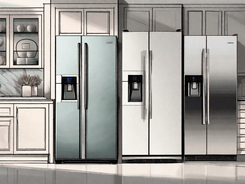 Two stylish refrigerators side by side