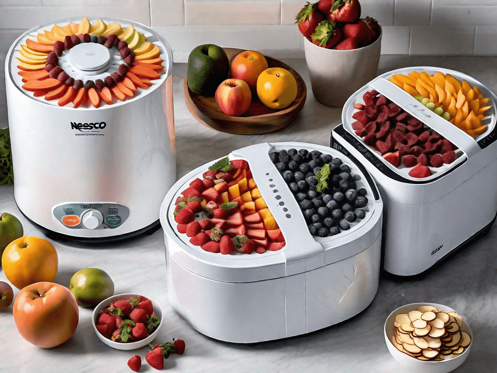The nesco snackmaster and excalibur dehydrators side by side
